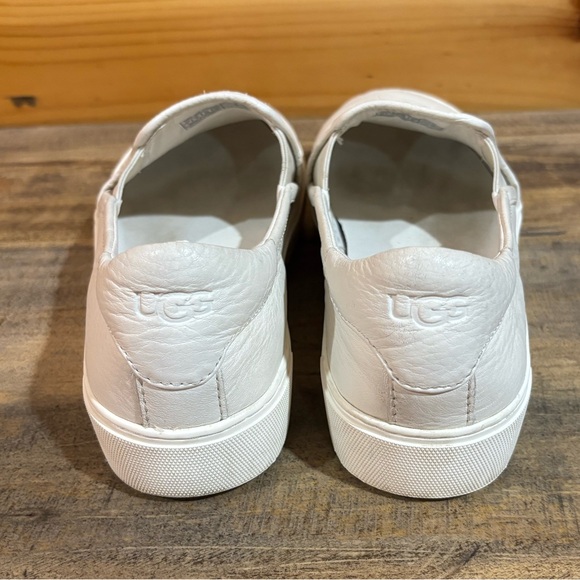 UGG White Leather Slips Ons Shoes - Picture 3 of 11